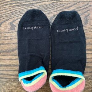 Pure Barre Black Ankle Socks with Colorful Trim
